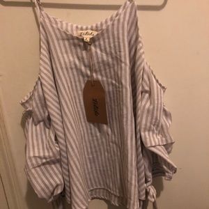 Listicle Off the shoulder Striped top